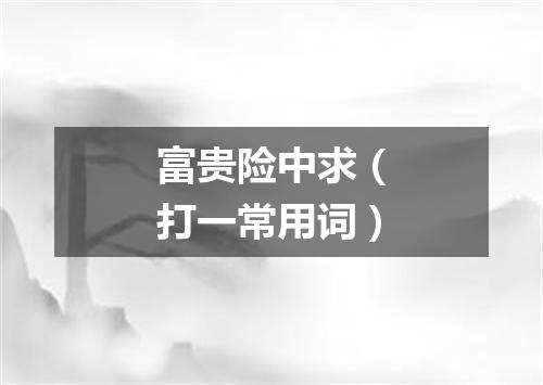 富贵险中求（打一常用词）