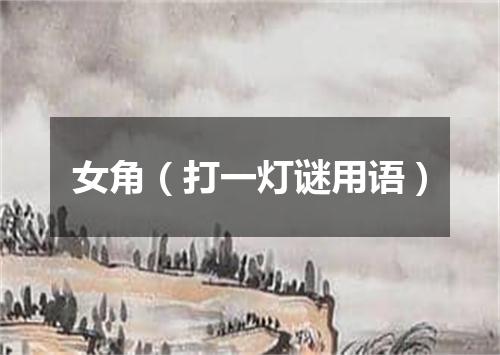女角（打一灯谜用语）