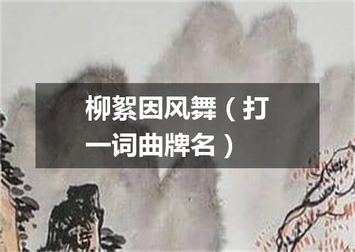 柳絮因风舞（打一词曲牌名）