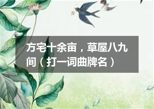 方宅十余亩，草屋八九间（打一词曲牌名）