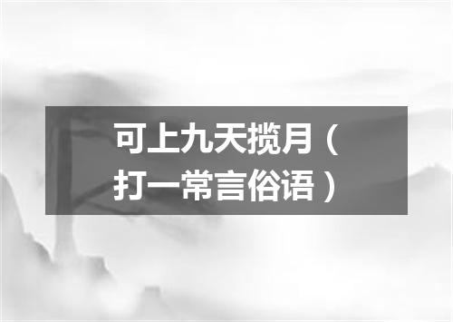 可上九天揽月（打一常言俗语）