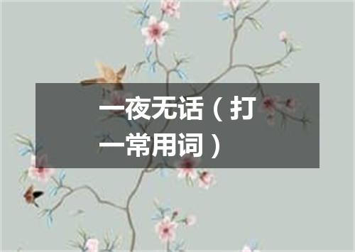 一夜无话（打一常用词）