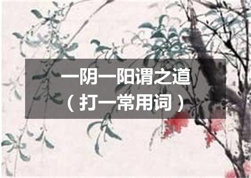 一阴一阳谓之道（打一常用词）