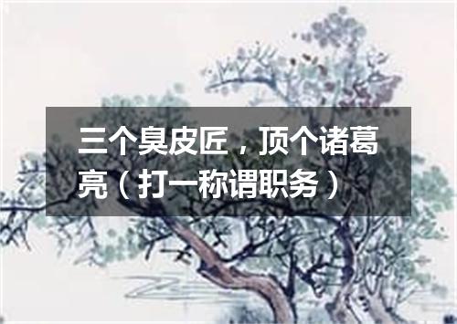 三个臭皮匠，顶个诸葛亮（打一称谓职务）