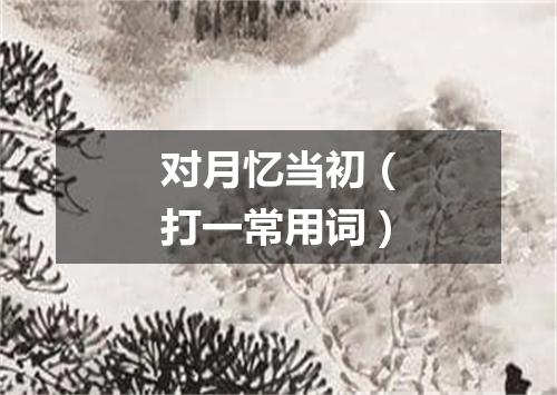 对月忆当初（打一常用词）