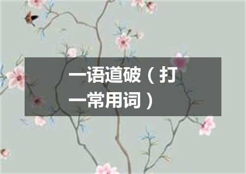 一语道破（打一常用词）