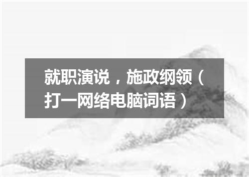 就职演说，施政纲领（打一网络电脑词语）