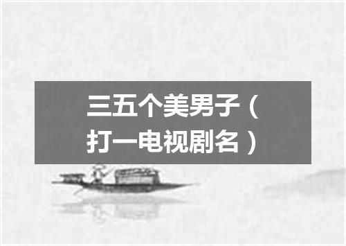 三五个美男子（打一电视剧名）