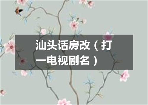 汕头话房改（打一电视剧名）