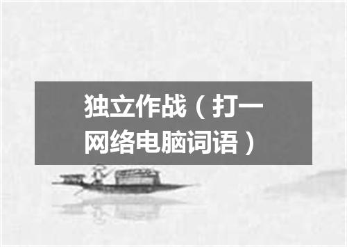 独立作战（打一网络电脑词语）