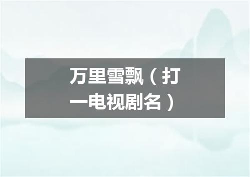 万里雪飘（打一电视剧名）