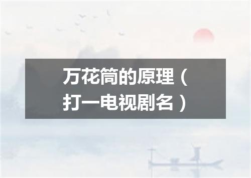 万花筒的原理（打一电视剧名）