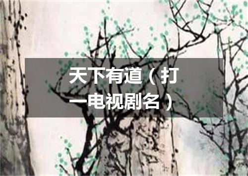 天下有道（打一电视剧名）