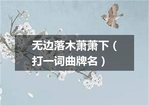 无边落木萧萧下（打一词曲牌名）