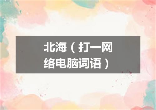 北海（打一网络电脑词语）