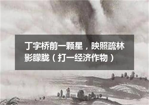丁字桥前一颗星，映照疏林影朦胧（打一经济作物）