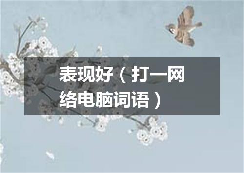 表现好（打一网络电脑词语）