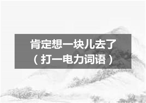 肯定想一块儿去了（打一电力词语）