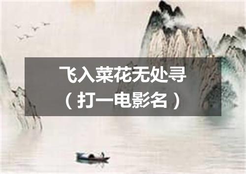 飞入菜花无处寻（打一电影名）