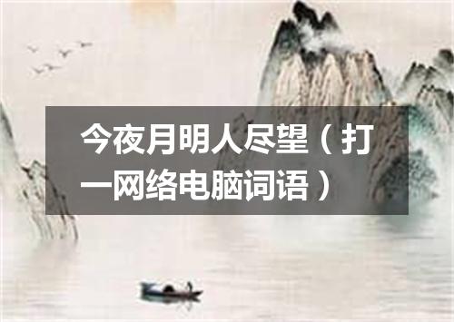 今夜月明人尽望（打一网络电脑词语）