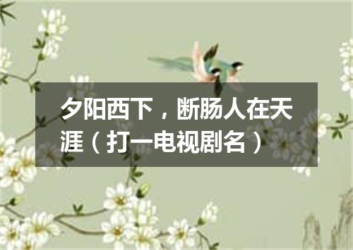 夕阳西下，断肠人在天涯（打一电视剧名）