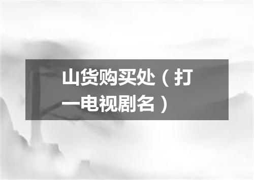 山货购买处（打一电视剧名）