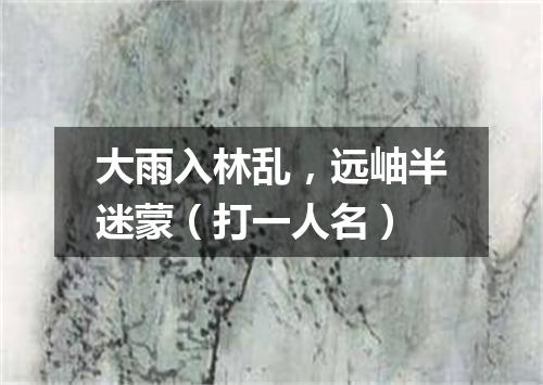 大雨入林乱，远岫半迷蒙（打一人名）