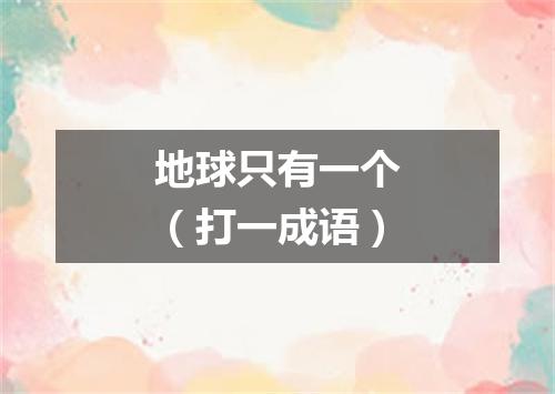 地球只有一个（打一成语）