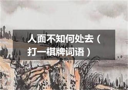 人面不知何处去（打一棋牌词语）