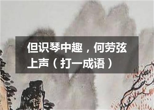 但识琴中趣，何劳弦上声（打一成语）
