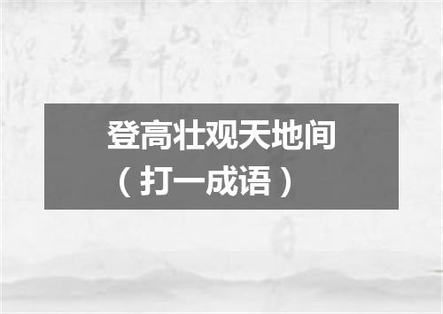 登高壮观天地间（打一成语）