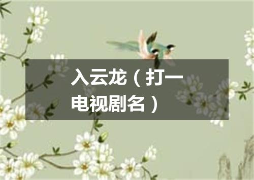 入云龙（打一电视剧名）