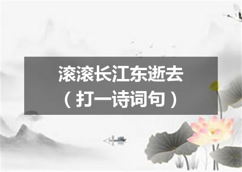 滚滚长江东逝去（打一诗词句）