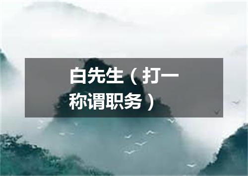 白先生（打一称谓职务）