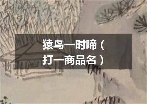 猿鸟一时啼（打一商品名）