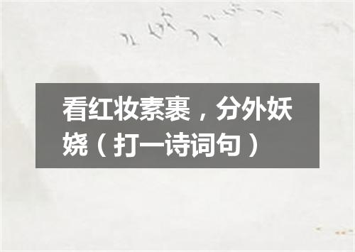 看红妆素裹，分外妖娆（打一诗词句）