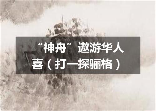 “神舟”遨游华人喜（打一探骊格）
