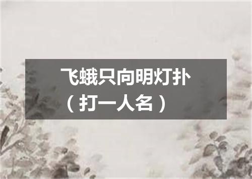 飞蛾只向明灯扑（打一人名）