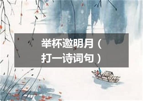 举杯邀明月（打一诗词句）