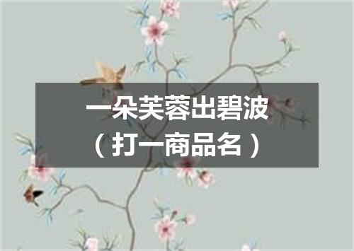 一朵芙蓉出碧波（打一商品名）