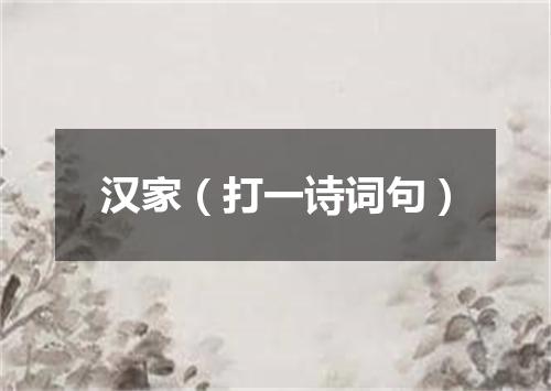 汉家（打一诗词句）