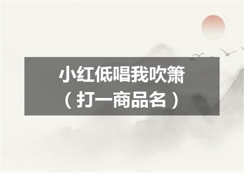 小红低唱我吹箫（打一商品名）
