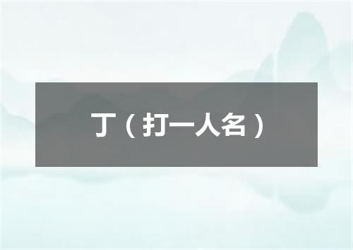 丁（打一人名）