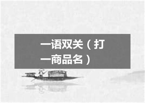 一语双关（打一商品名）