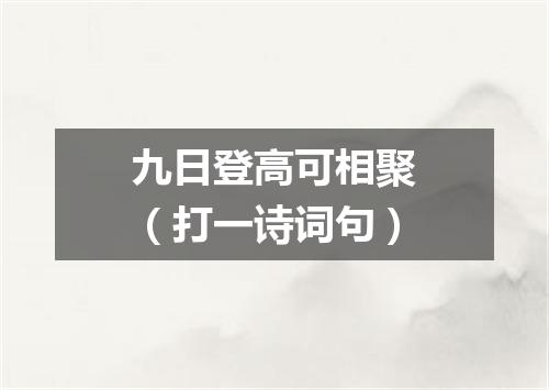 九日登高可相聚（打一诗词句）