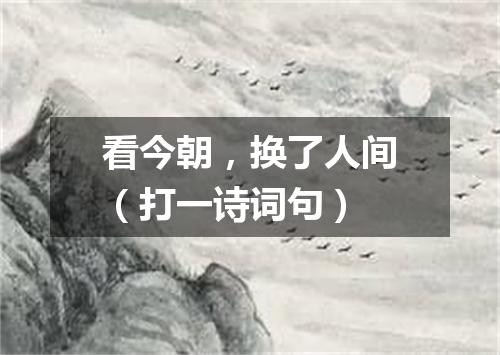 看今朝，换了人间（打一诗词句）