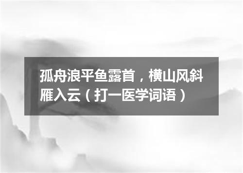 孤舟浪平鱼露首，横山风斜雁入云（打一医学词语）
