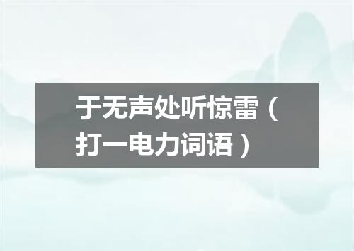 于无声处听惊雷（打一电力词语）