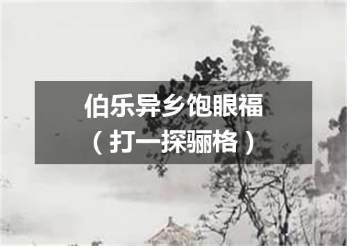 伯乐异乡饱眼福（打一探骊格）
