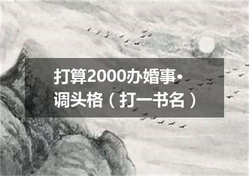 打算2000办婚事·调头格（打一书名）